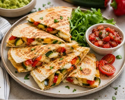 Quesadilla cu legume și mozzarella