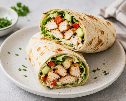 Tortilla proteică cu pui și legume
